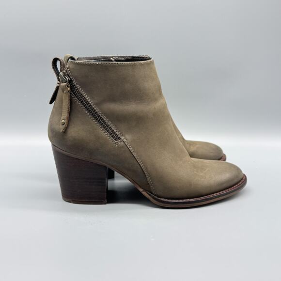 Blondo Boots Womens 8 Brown Waterproof Leather Ankle Side Zip Nivada Block Heel - Picture 1 of 10